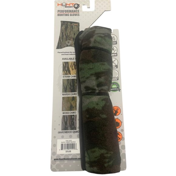 HUNT MONKEY Brown + Green Camo Conceal Fleece Face Guard NWT One Size - Picture 4 of 4
